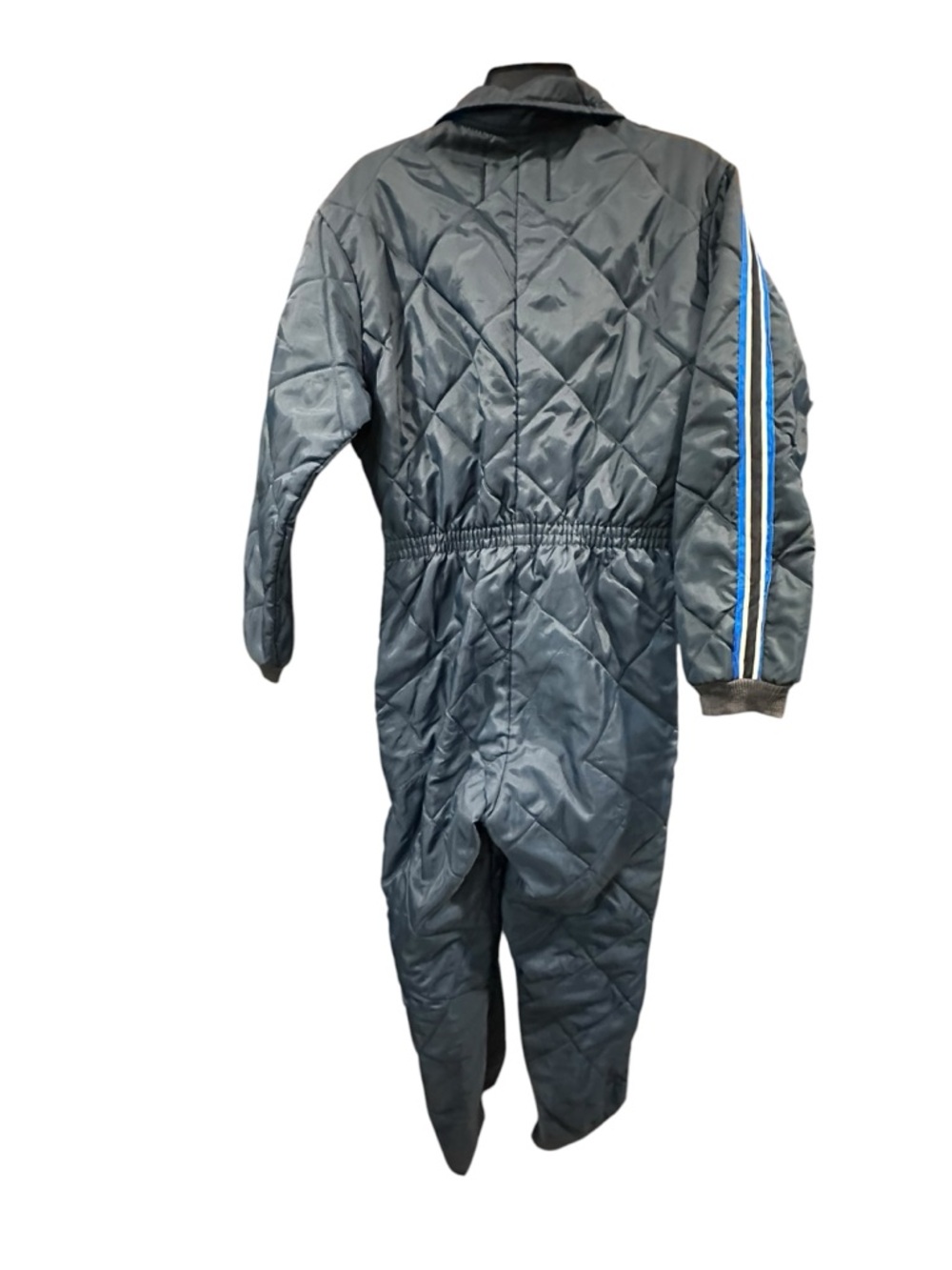Vintage Sears Sports Center Snowsuit Navy Quilted Ski Suit Belted Retro - Picture 2 of 12